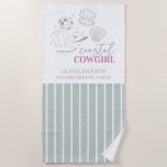 Toalha De Praia Festa de Despedida de Solteira Cowgirl Costeira Ná<br><div class="desc">Toalha de Praia para Festa de Despedida de Solteira Cowgirl Costeira Náutica Moderna</div>