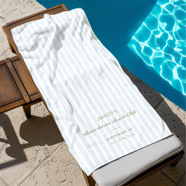 Toalha De Praia Festa de Despedida de Solteira Listras Azuis