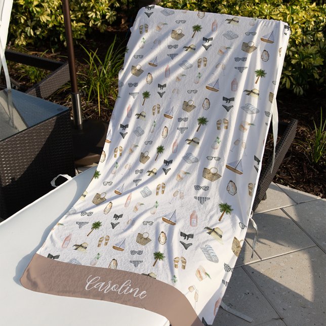 Toalha De Praia Festa de Despedida de Solteira Personalizada de Ve (Criador carregado)