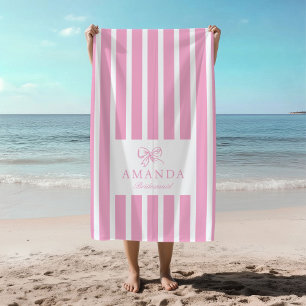 Toalha De Praia Festa de noiva de pré-disquete de coquete rosa-bra