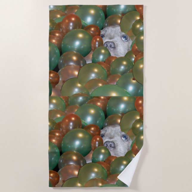 Toalha De Praia Festa De pop: Engraçado Engraçado Nos Balões, (Frente)