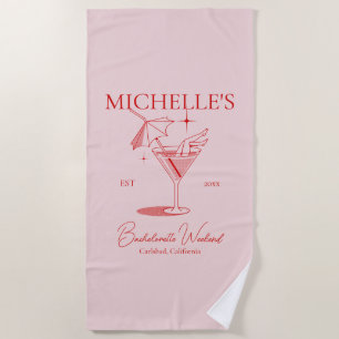 Toalha De Praia Festa de solteira de Coquetel Retroativo