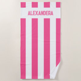 Toalha De Praia Festa de solteira de Piscina Rosa de Nome