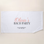 Toalha De Praia Festa de solteira de Script Moderno<br><div class="desc">Toalha de praia de Festa de solteira de Script Moderno</div>