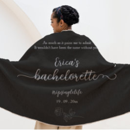 Toalha De Praia Festa de solteira Gótica Floral Preta