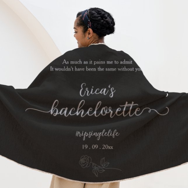 Toalha De Praia Festa de solteira Gótica Floral Preta (Criador carregado)