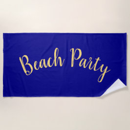 Toalha De Praia FESTA NA PRAIA Roteiro Divertido Em Azul Marinho A