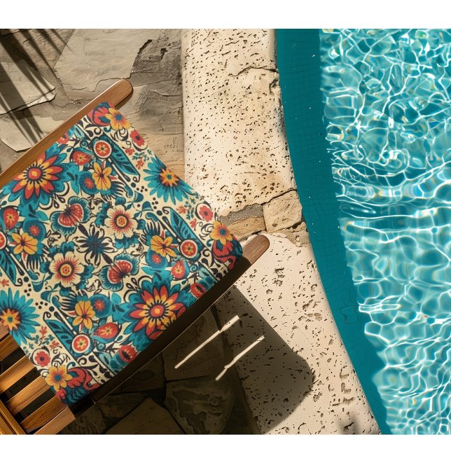 Toalha De Praia Fiesta Blooms personalizável (Criador carregado)