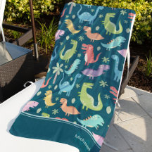 Filhinho Monograma Azul com Padrão Dinossauro