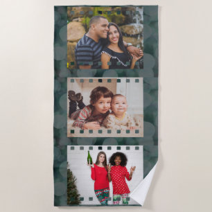 Toalha De Praia Filme Personalizado de Três Fotografias Personaliz