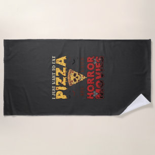 Toalha De Praia Filmes de Terror de Pizza Halloween Caveira Morceg