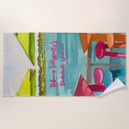 Toalha De Praia Fim de Semana de Bachelorette de Vibes Ocidentais