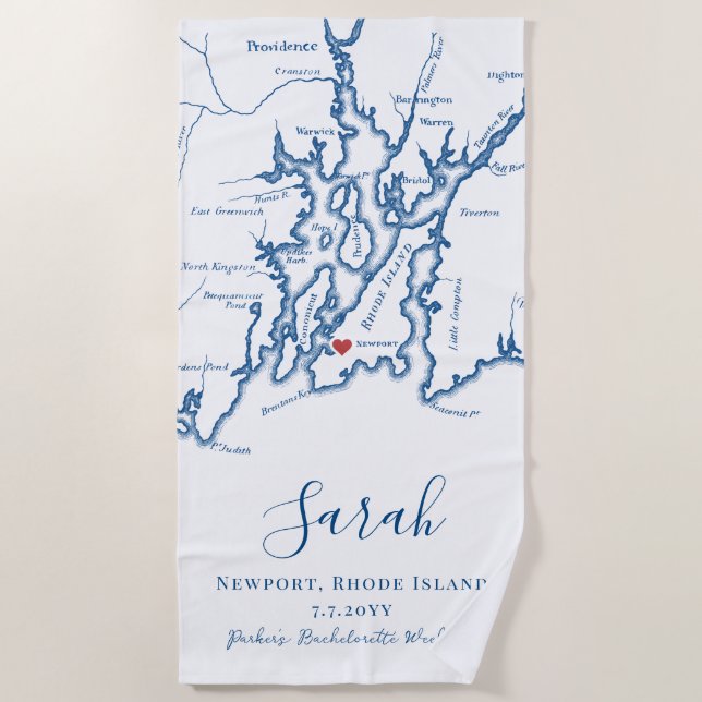 Toalha De Praia Fim de Semana de Bachelorette Personalizado por RI (Frente)