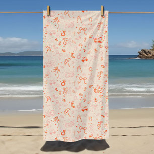 Toalha De Praia Fim de semana de despedida de solteira com desenho