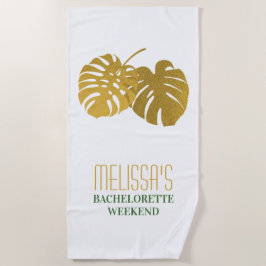 Toalha De Praia Fim de semana de despedida de solteira com folhas