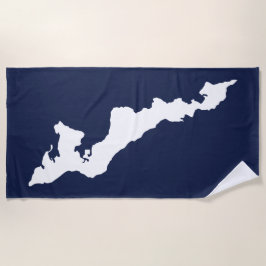 Toalha De Praia Fishers Island Beach Towel - Branco/Azul