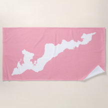 Fishers Island Beach Towel - Branco/Rosa