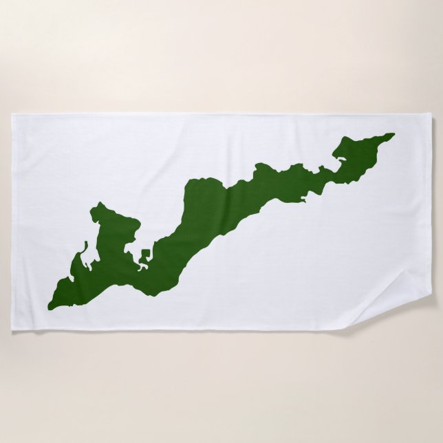 Toalha De Praia Fishers Island Beach Towel - Verde/Branco (Frente)