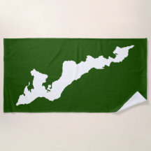 Fishers Island Beach Towel - White/Green