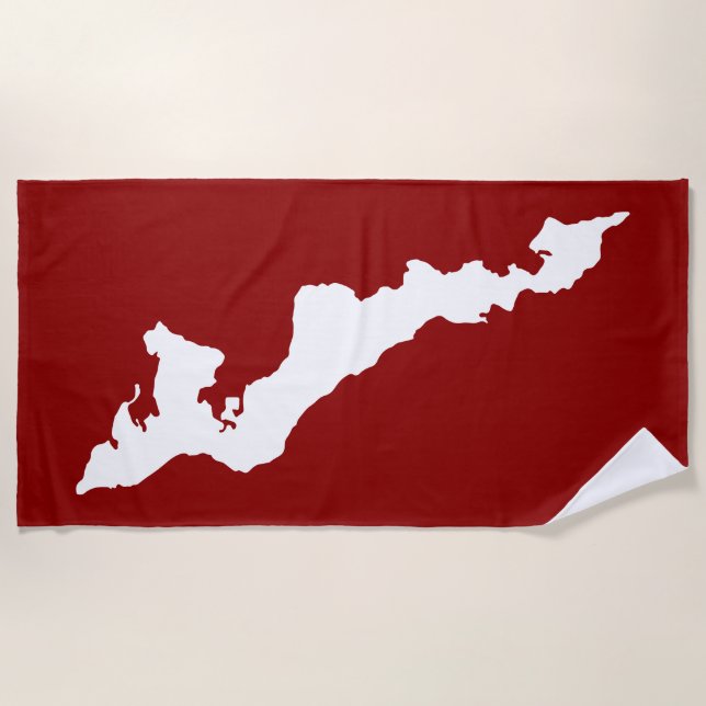 Toalha De Praia Fishers Island Beach Towel - White/Red (Frente)