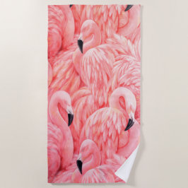 Toalha De Praia Flamicance de Flamingos Rosa