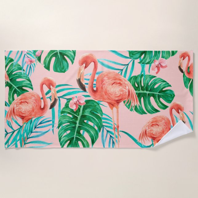 Toalha De Praia Flamingo (Frente)