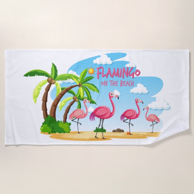 Toalha De Praia Flamingo (Frente)