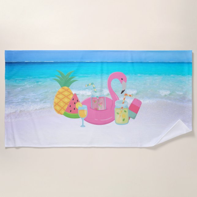 Toalha De Praia Flamingo Beach Towel (Frente)