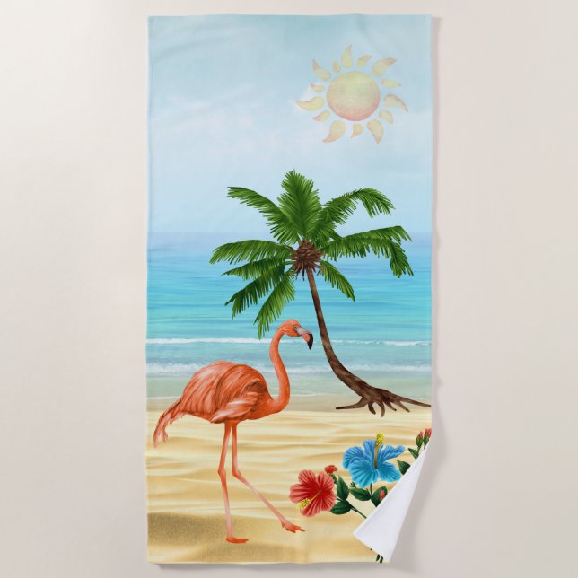 Toalha De Praia Flamingo Beach Towel (Frente)