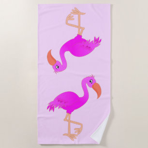 Toalha De Praia Flamingos Cutes - Feliz -