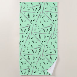 Toalha De Praia Flaute Music Note Pattern Beach Towel
