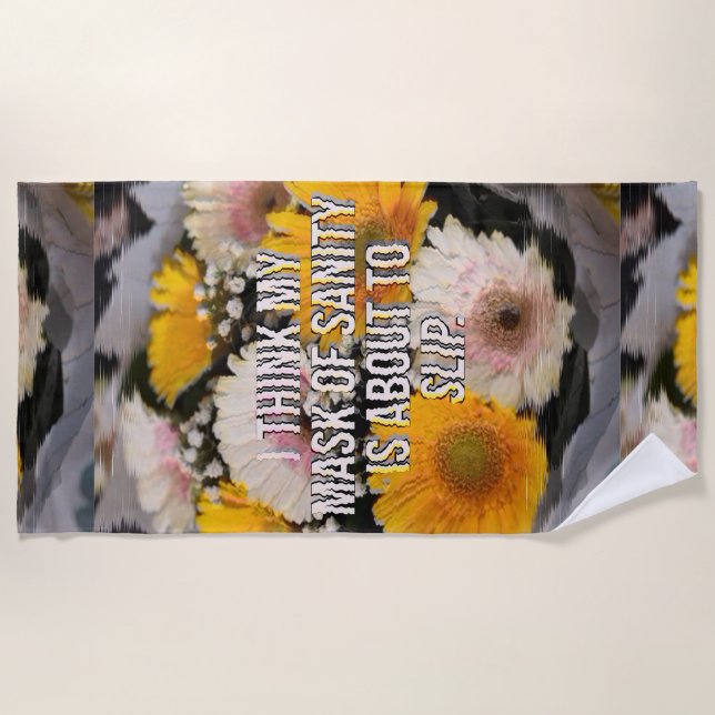 Toalha De Praia Flor com aspas (Frente)