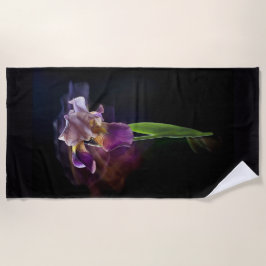 Toalha De Praia Flor de Íris Abstrata – Arte Floral Elegante