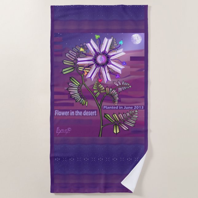 Toalha De Praia Flor no Desert Beach Towel (Frente)