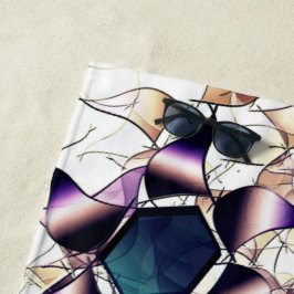 Toalha De Praia Flor virtual bagunçada em tons gradiente