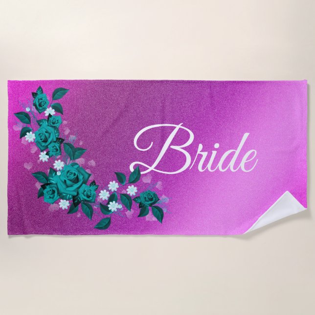 Toalha De Praia Floral Elegante (Frente)