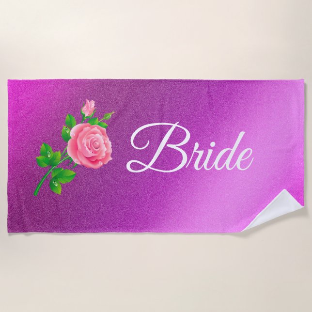 Toalha De Praia Floral Elegante (Frente)