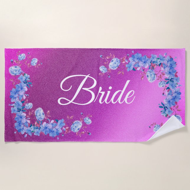 Toalha De Praia Floral Elegante (Frente)