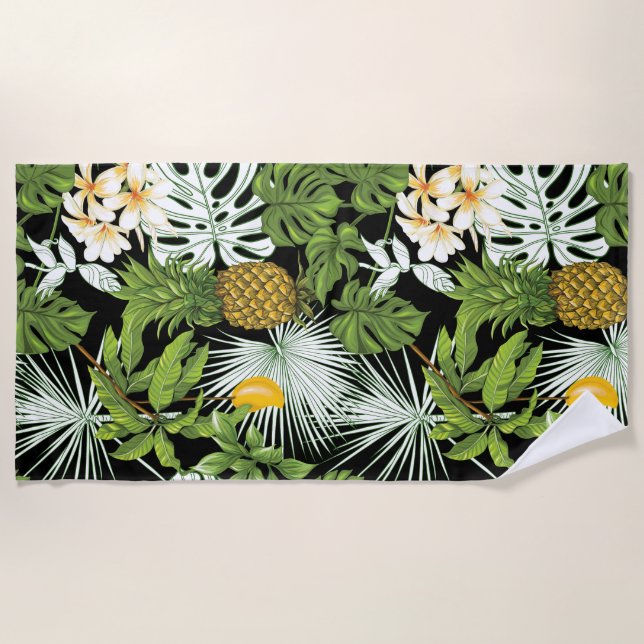 Toalha De Praia Floral estético (Frente)