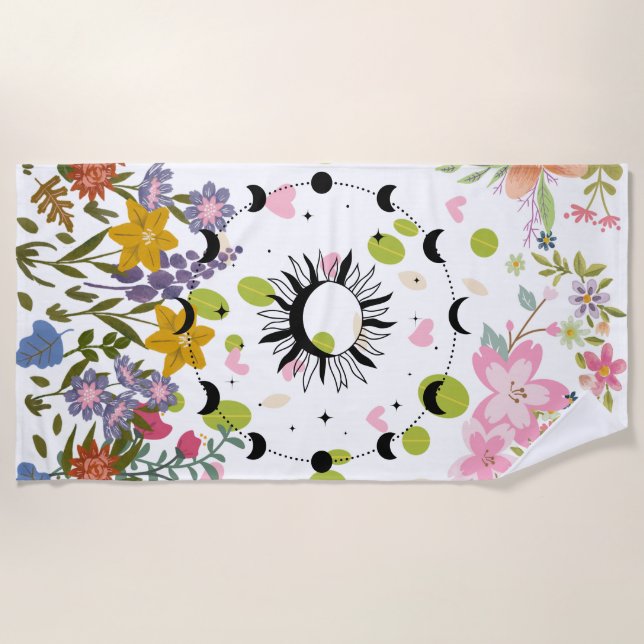 Toalha De Praia Floral Harmony Design (Frente)