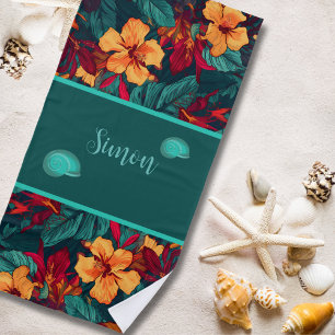 Toalha De Praia Floral Havaiano