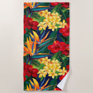 Toalha De Praia Floral havaiano do paraíso tropical