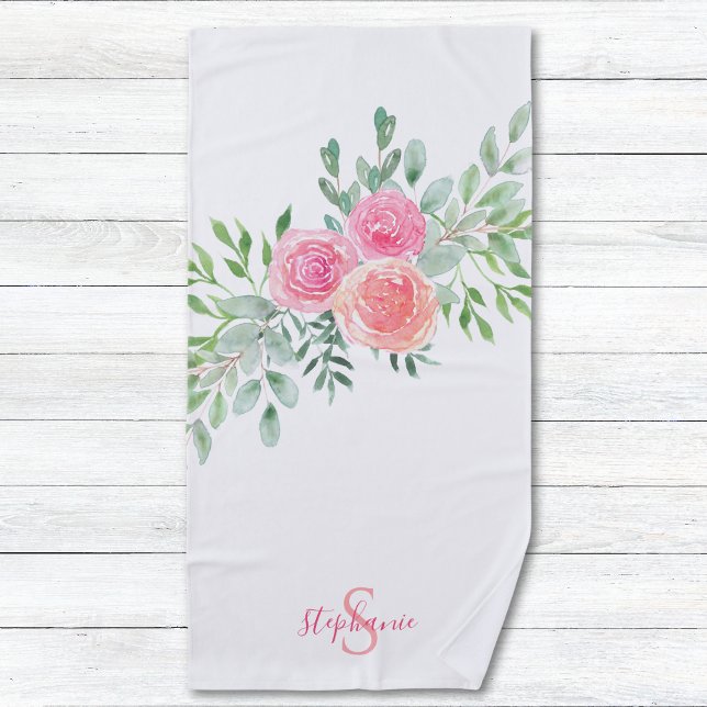 Toalha De Praia Floral Personalizado (Criador carregado)