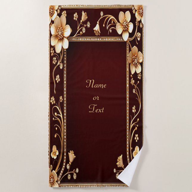 Toalha De Praia Flores de Ouro da Borgonha (Frente)