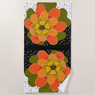 Toalha De Praia Flores de outono, flor, ilustração