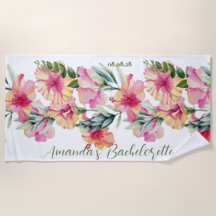 Toalha De Praia Flores de Petúnia Personalizadas para Despedida de