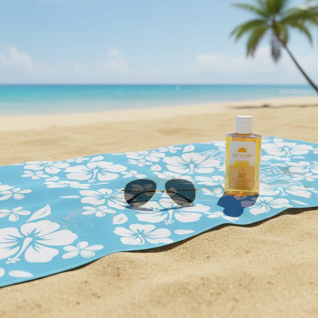 Toalha De Praia Flores de Praia Azul Tropicais (Criador carregado)