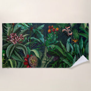 Toalha De Praia Floresta Tropical Fantástica da Meia-Noite