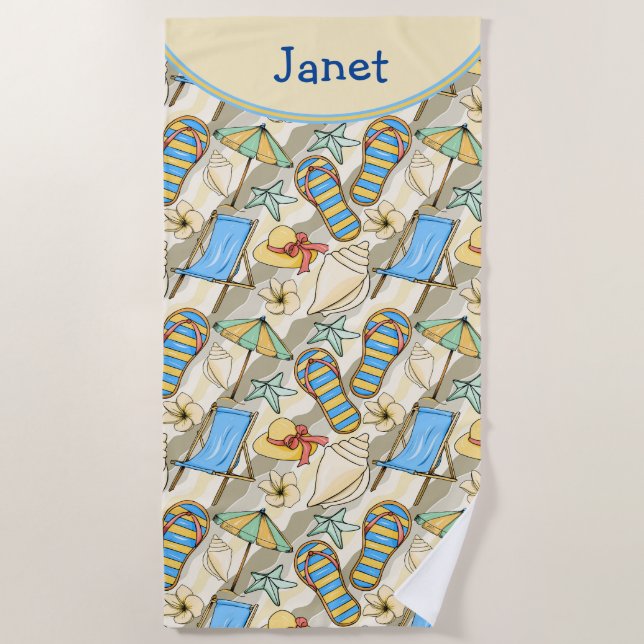 Toalha De Praia Fluxo de Sacudir de praia personalizado (Frente)