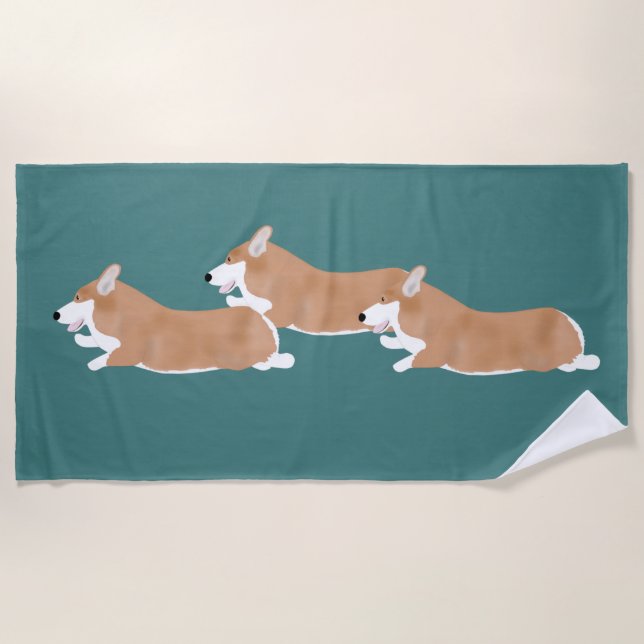 Toalha De Praia Flying Corgis Beach Towel (Frente)